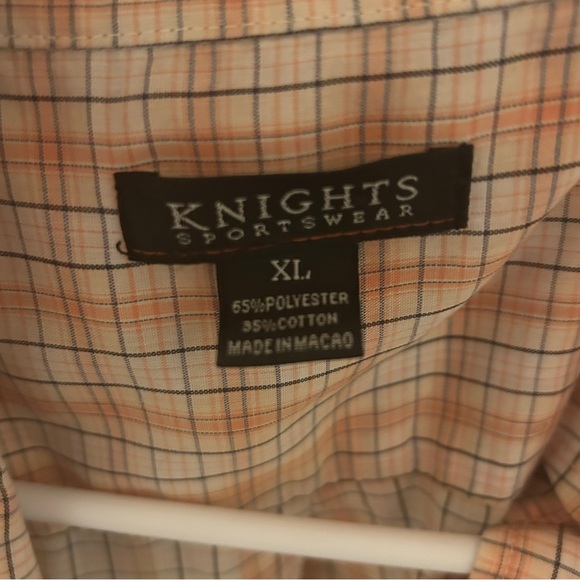 mens XL peach/coral button down short sleeve shirt - Picture 3 of 4